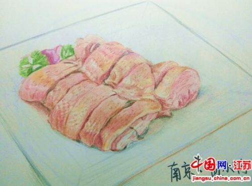 扬州大学：手绘版江苏美食火了 彩铅手稿逼真似照片