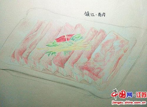 扬州大学：手绘版江苏美食火了 彩铅手稿逼真似照片