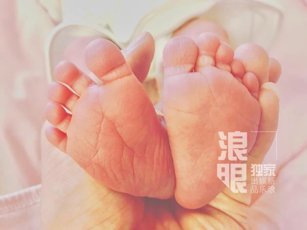 奥运跳水冠军何姿在北京顺产喜得千金，新浪娱乐也独家公布宝宝的小脚照